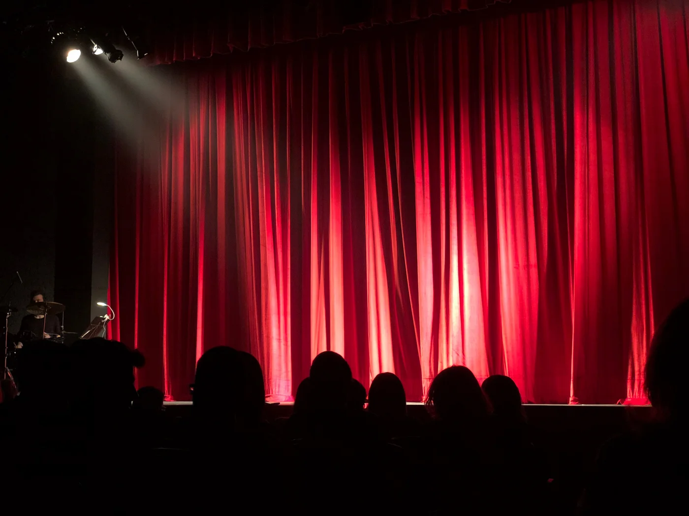 Theatre with closed curtains. Theatre with closed curtains.