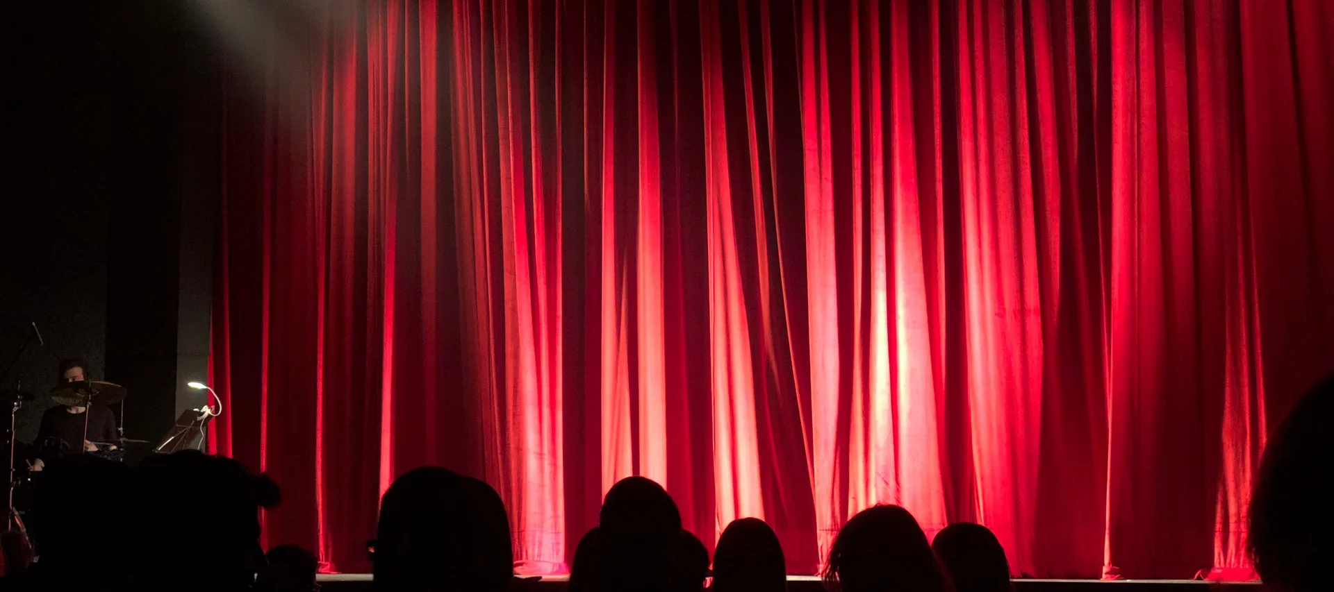 Theatre with closed curtains. Theatre with closed curtains.