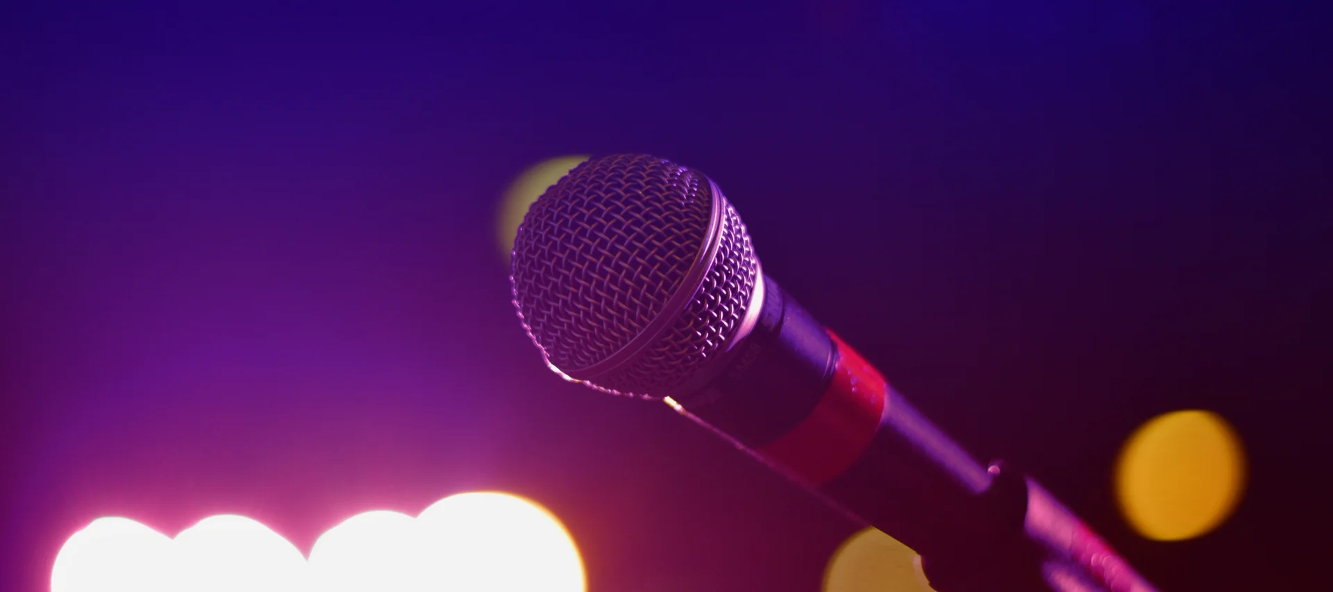 Microphone with stage lights Microphone with stage lights