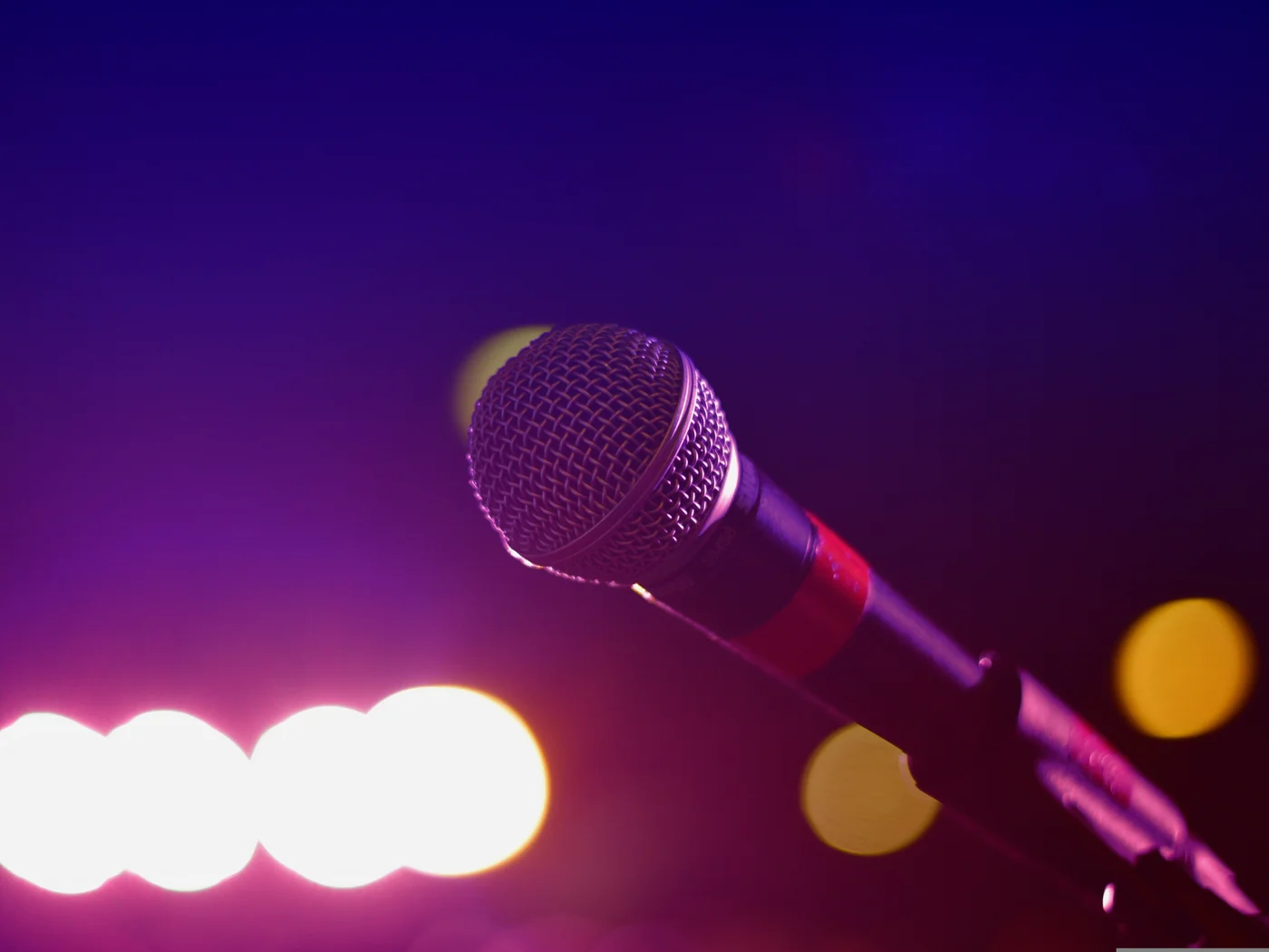 Microphone with stage lights Microphone with stage lights